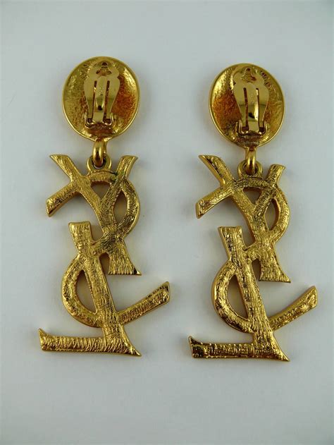 samantha jones ysl earrings|Yves Saint Laurent YSL Vintage Rare Massive Iconic Logo .